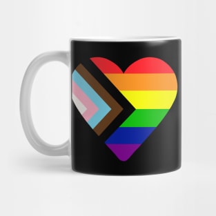 Progress Pride Flag Heart Mug